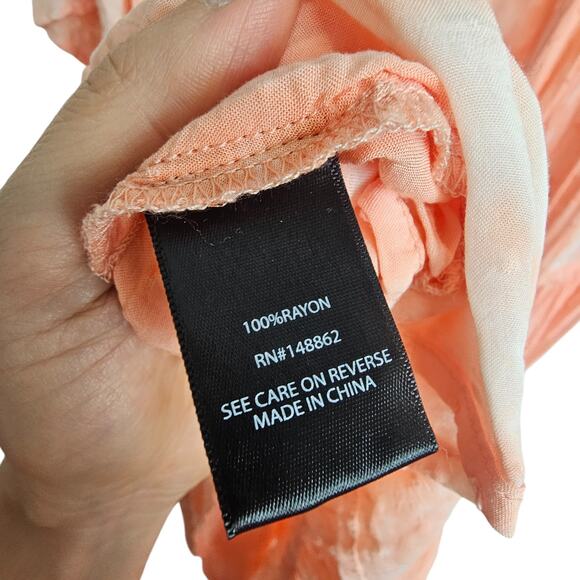 Torrid Kimono Duster Open Front Kimono Plus Size 3X Orange White Tie Dye Kimono - Picture 9 of 10